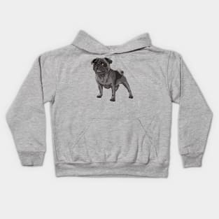 Black pug Dog Kids Hoodie